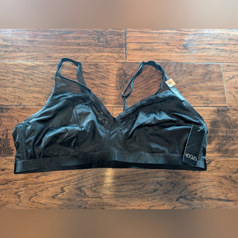 ti Voglio Black Wireless Bra with Lace and Mesh Size 42C